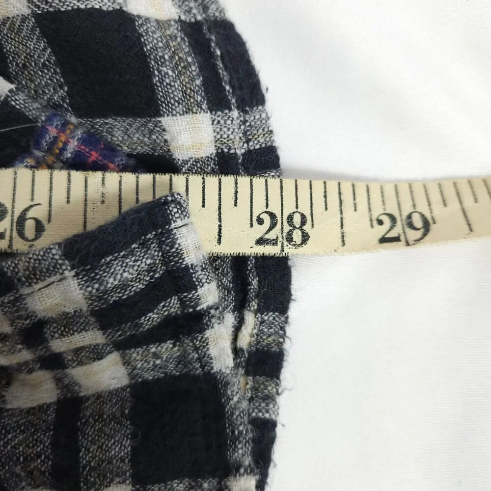 Free People Catch Up With Me‎ Plaid Flannel Shirt Small Cotton